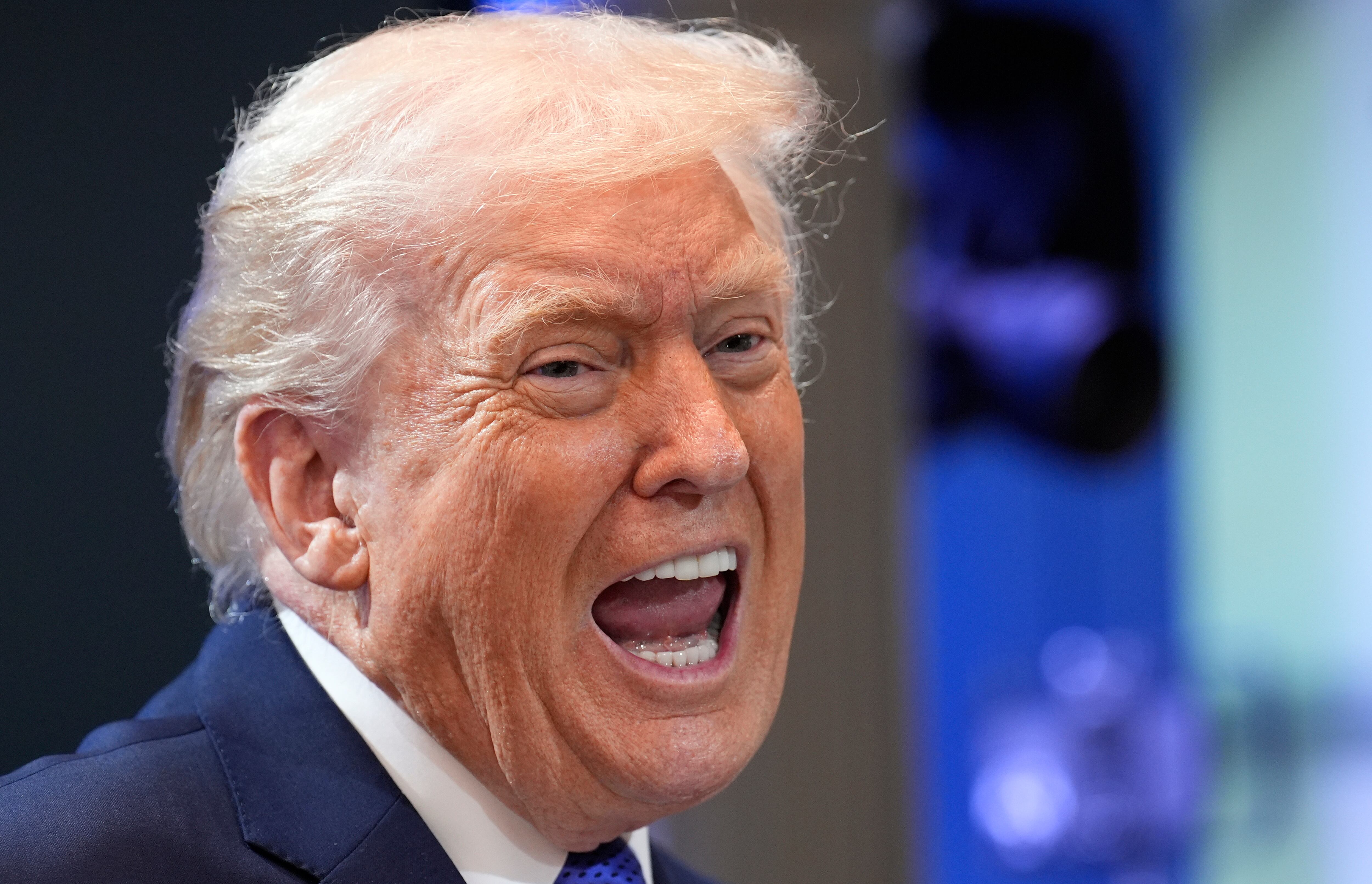 El presidente de Estados Unidos, Donald Trump, durante una rueda de prensa tras el fallo del Supremo sobre sus aranceles, este viernes.