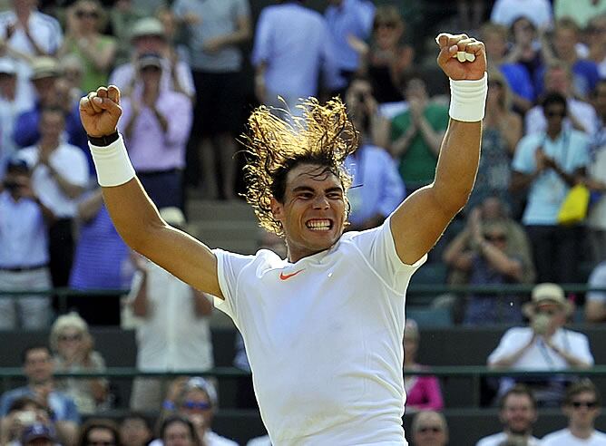 Nadal celebra su victoria ante Soderling