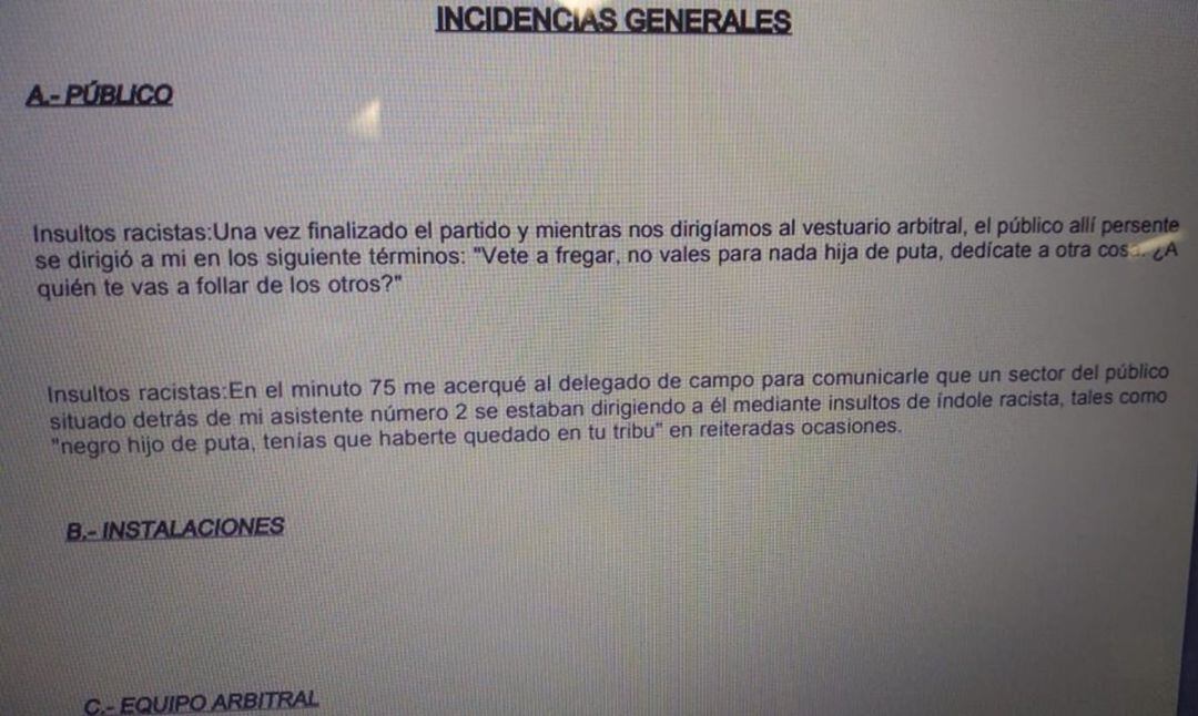 Imagen del acta arbitral