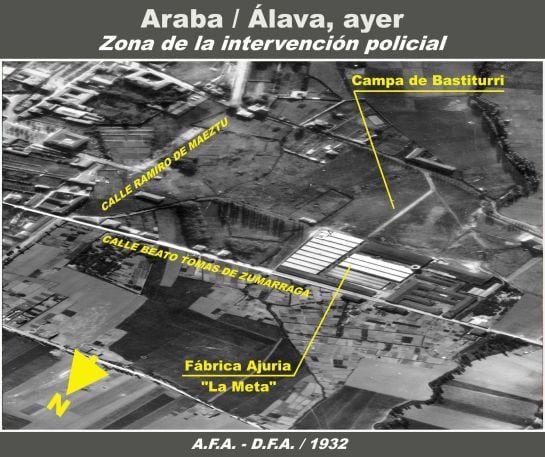 MAPA ZONA AJURIA.1932. VITORIA-GASTEIZ