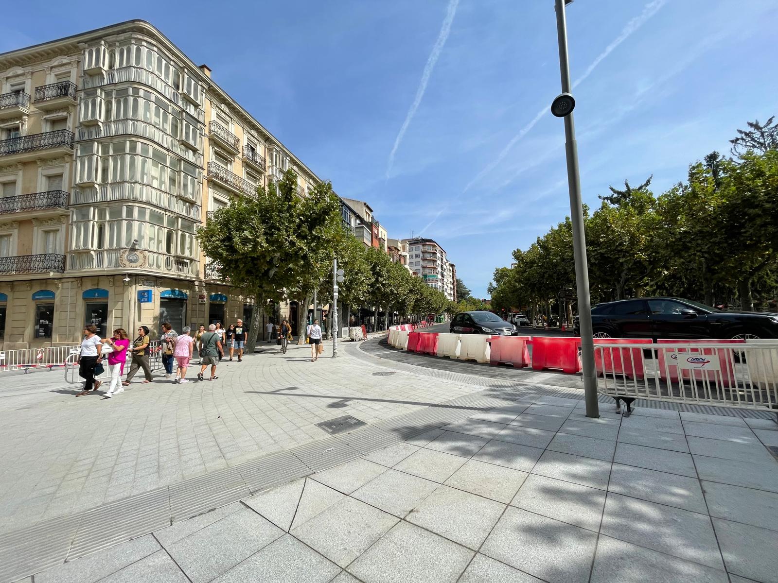 Obras en la glorieta del Doctor Zubía de Logroño