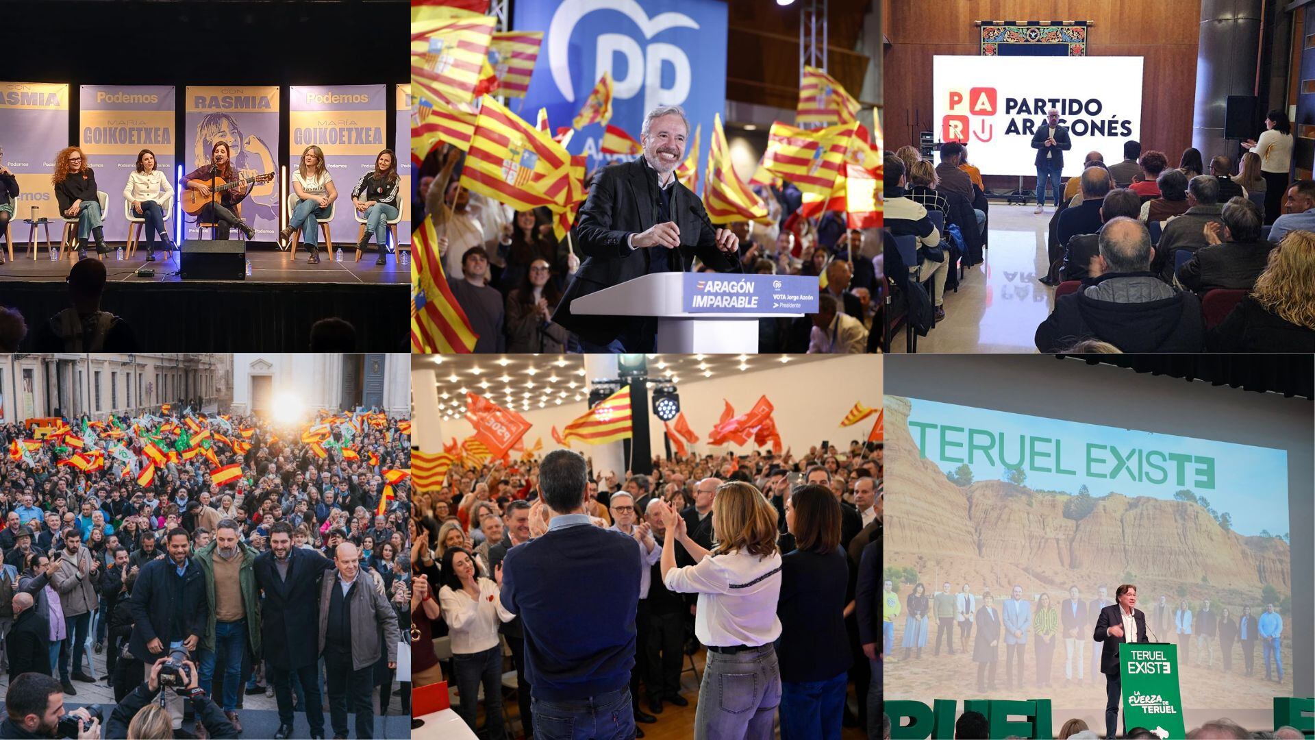 Mítines de cierre de la campaña electoral en Aragón