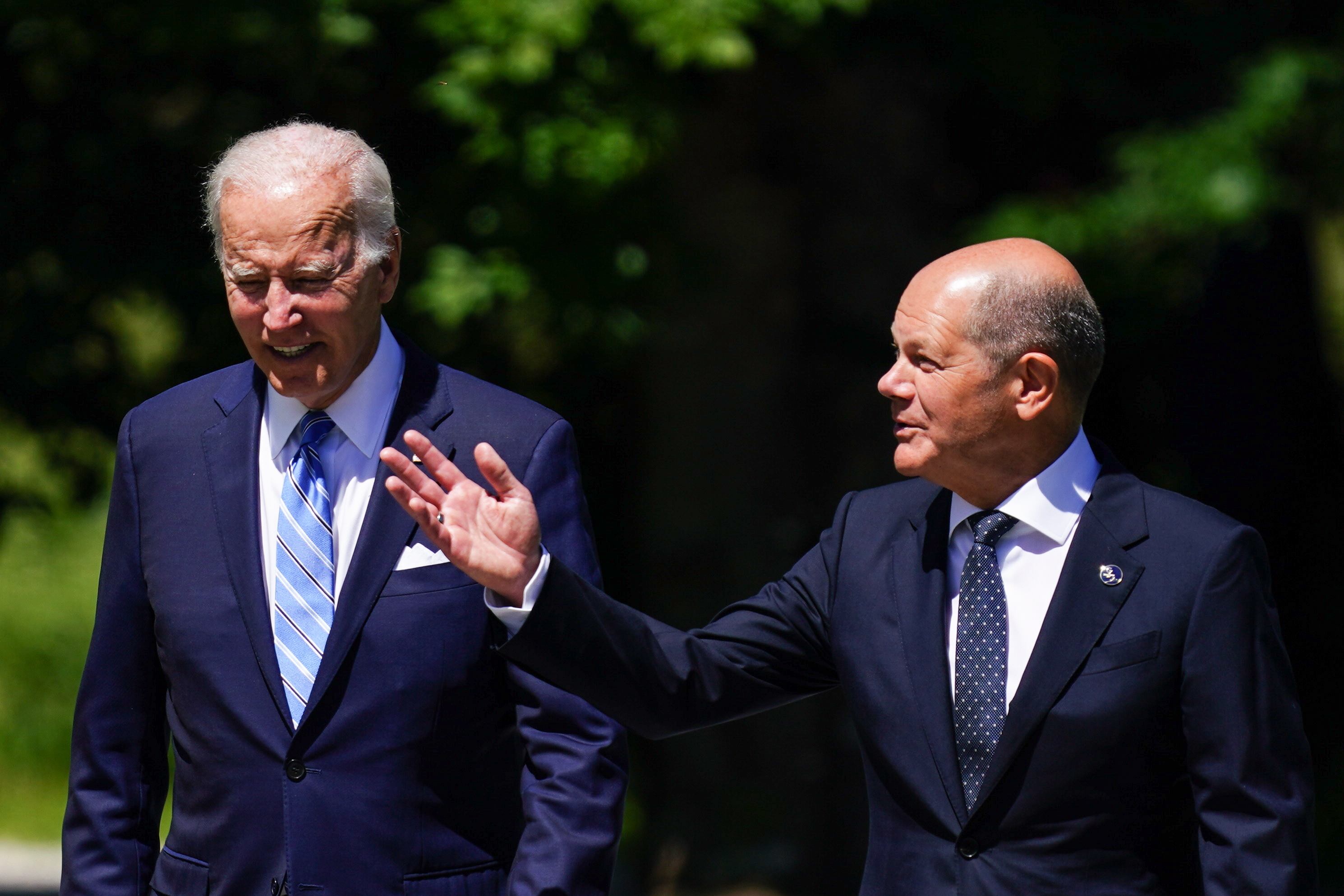 Joe Biden y Olaf Scholz 