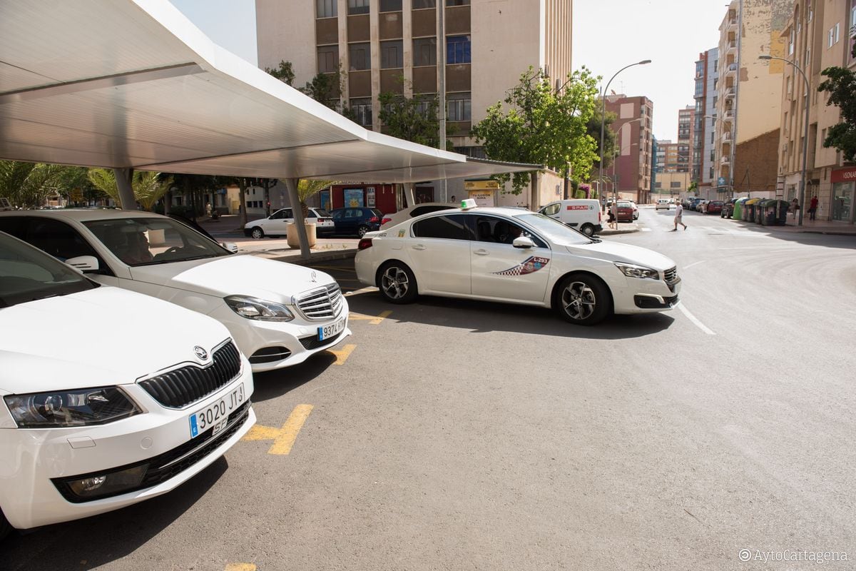 Parada de taxis en Cartagena