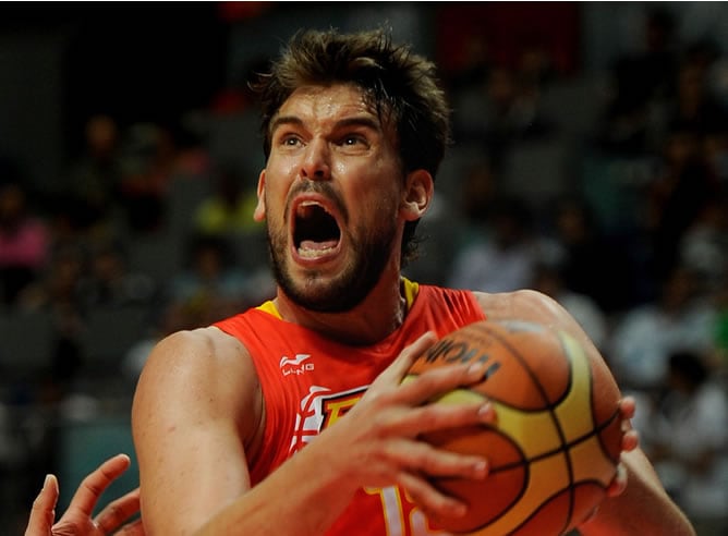 Marc Gasol en el partido frente a Lituania