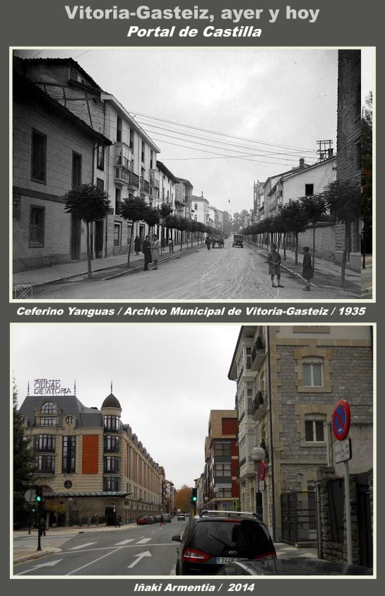 CALLE PORTAL DE CASTILLA EN 1935 Y 2010