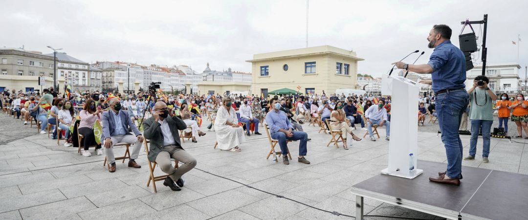 Santiago Abascal en el mitin de Palexco