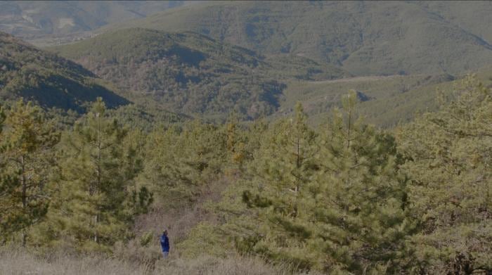 Oscar Bueno en una de sus acciones durante su residencia en la provincia de Huesca