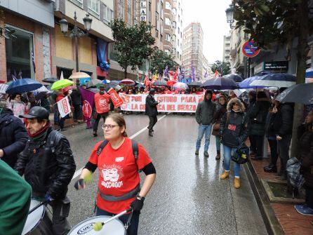 La cabeza de la manifestación, batucada incluida