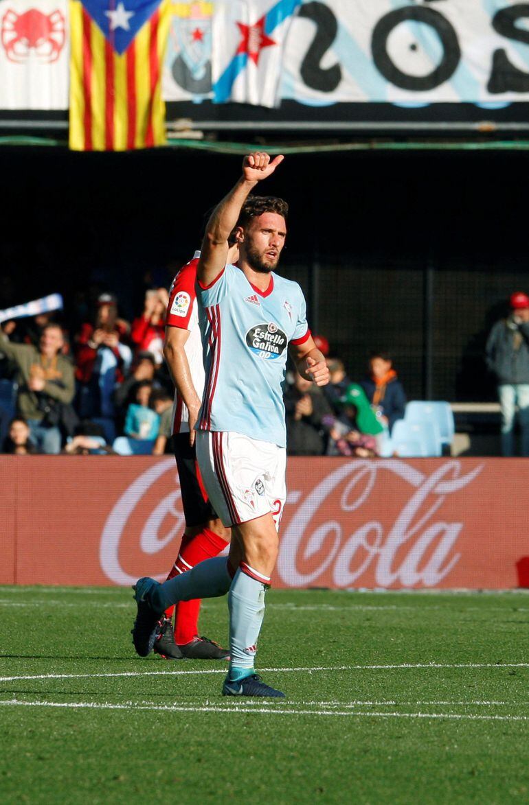 Sergi Gómez celebra su gol marcado ante el Athletic