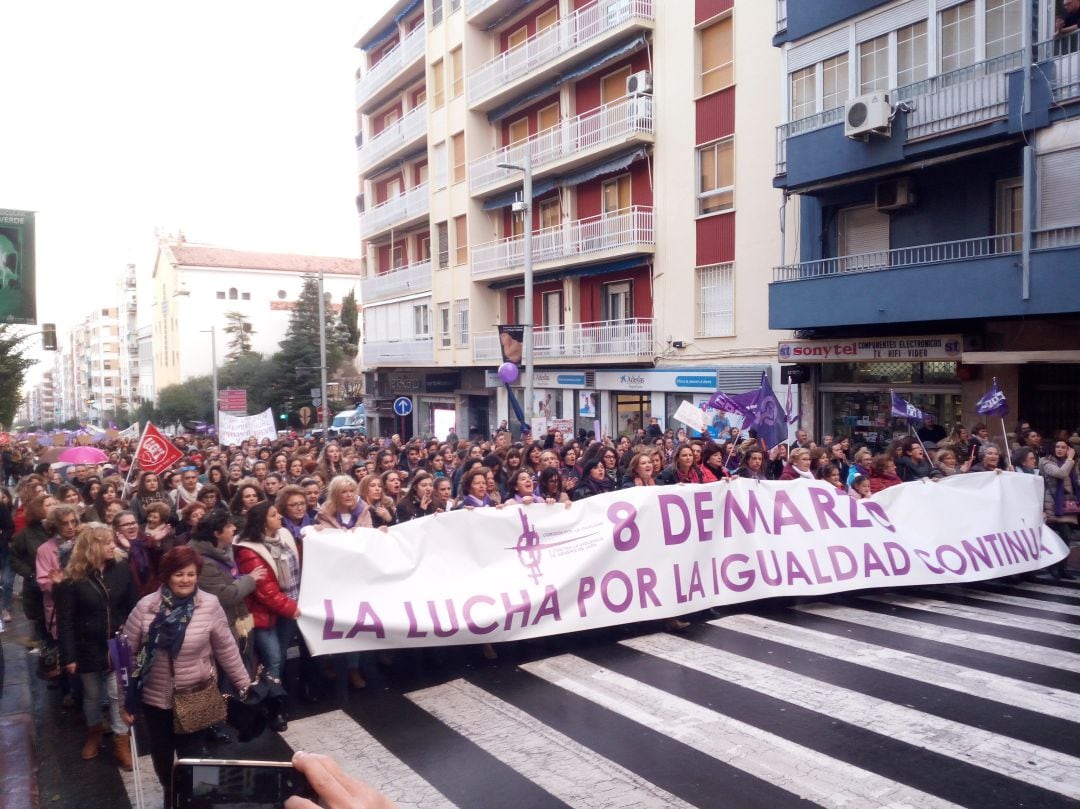 Una de las manifestaciones llevadas a cabo por el 8 de marzo en Jaén