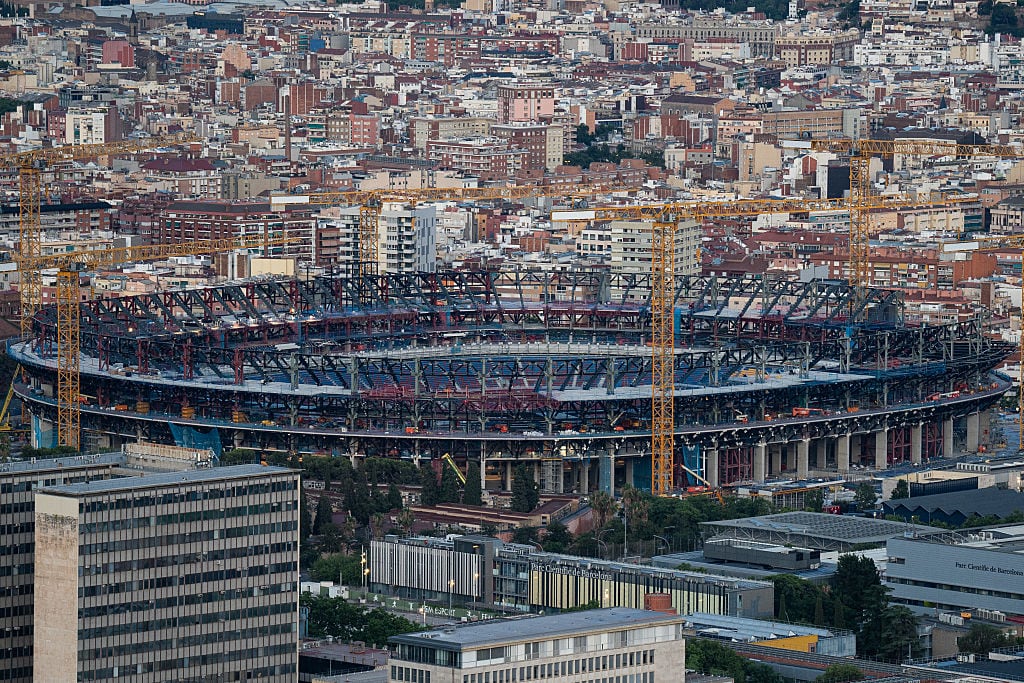Imágenes del Spotify Camp Nou durante su construcción