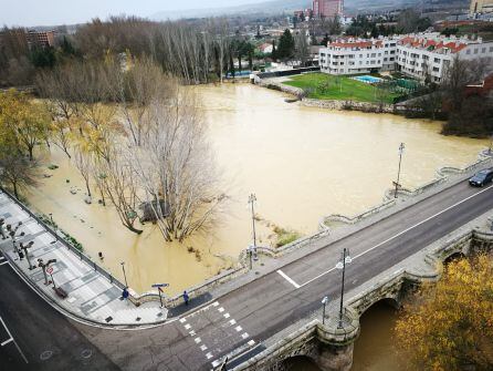Así está el río en Palencia