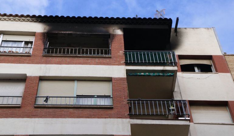 Pis afectat per l&#039;incendi. 