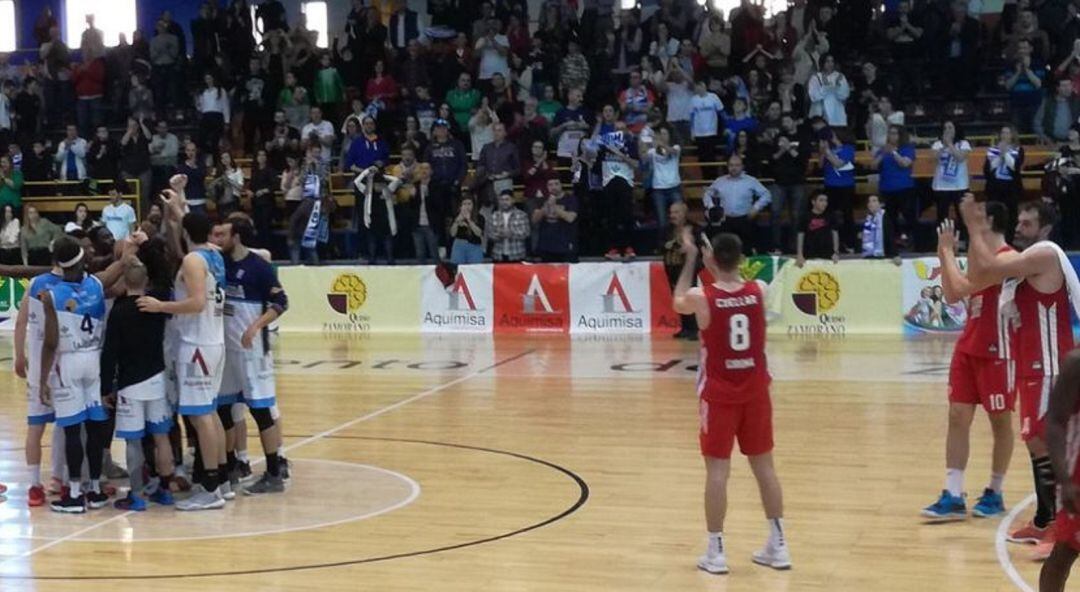 Imagen del final del partido de ida ante Girona