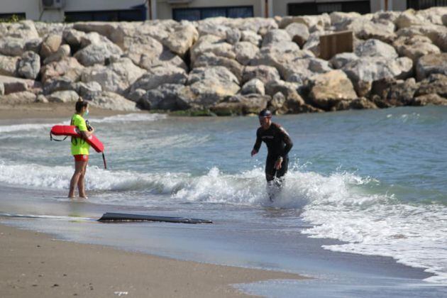 Imagen de la prueba que se realizó en la playa