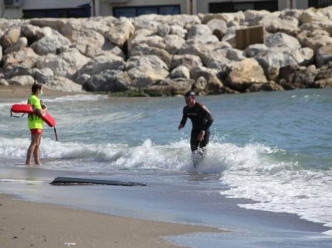 Imagen de la prueba que se realizó en la playa