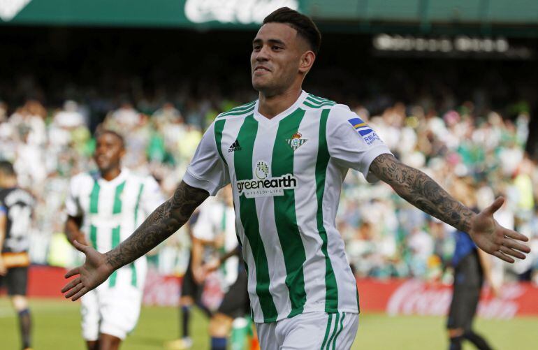 Sanabria celebra su gol, que ponía el 1-0 en el marcador