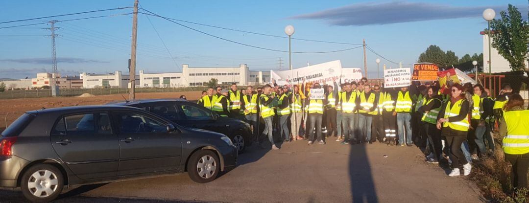 Imagen de la protesta a primera hora de la mañana en Albacete