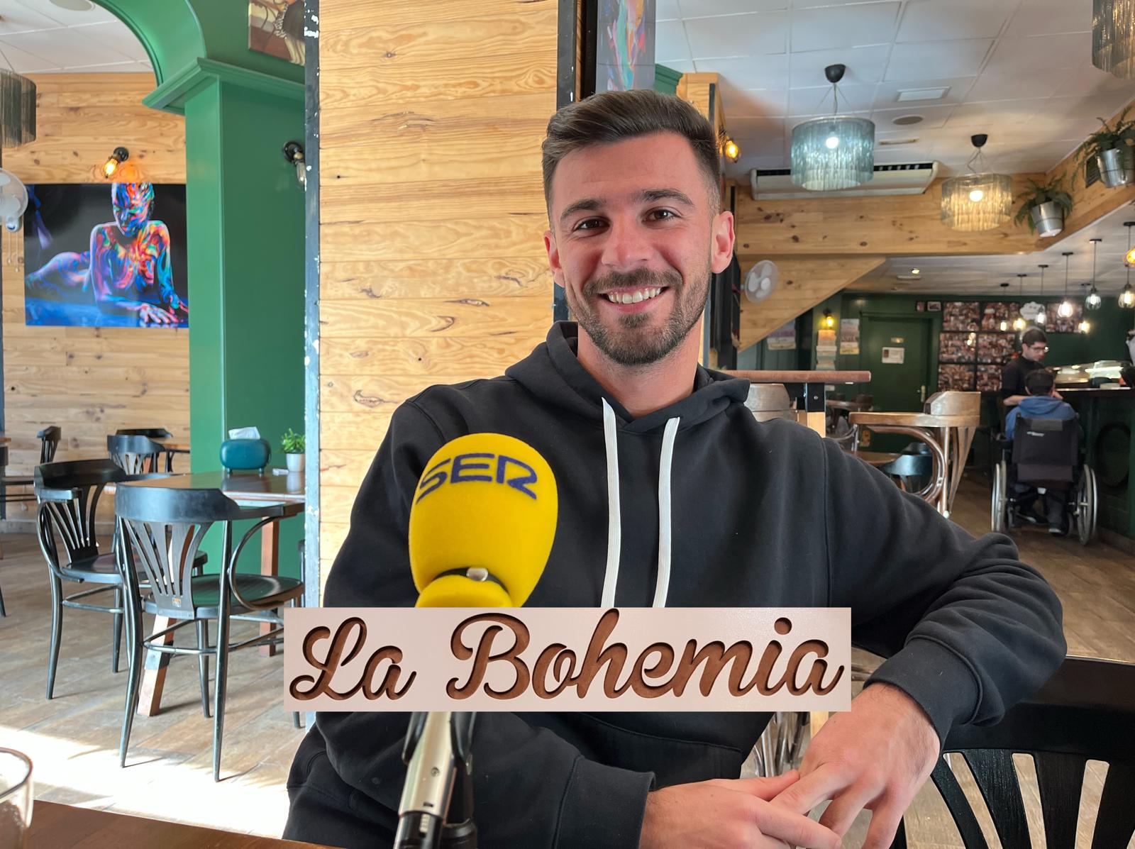 El jugador del Alcoyano Solbes en La Bohemia