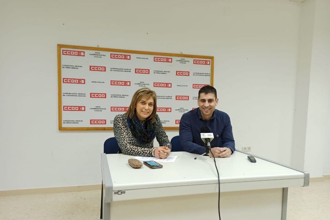 Paco Gómez, secretario comarcal y Carmen Juste, secretaria general de CCOO Albacete.