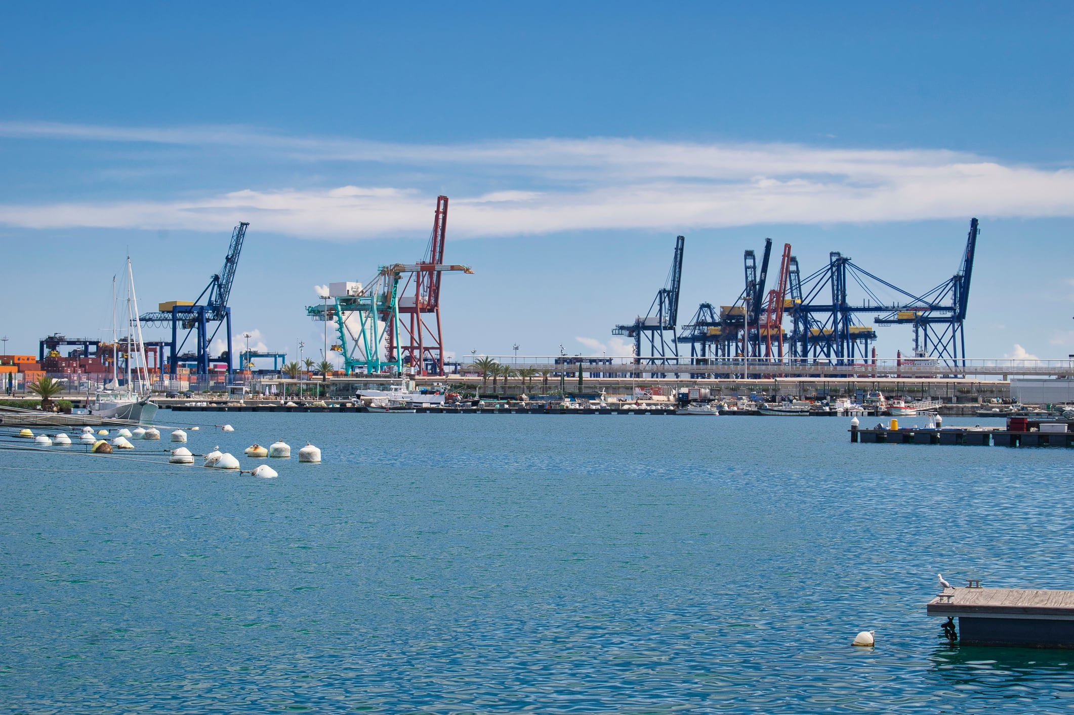 Grúas de carga en el puerto de Valencia.