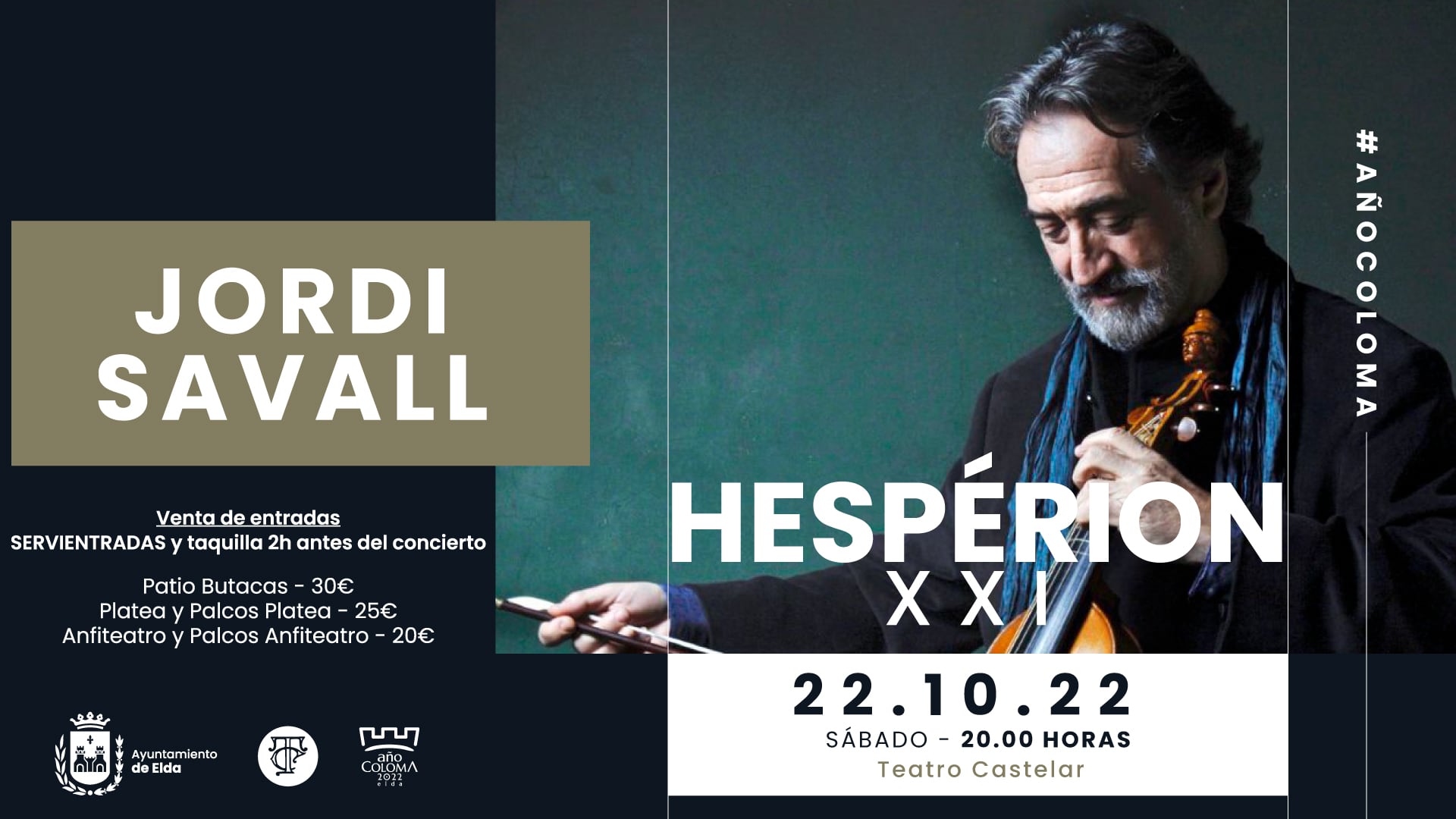 Concierto de Jordi Savall en el Teatro Castelar de Elda