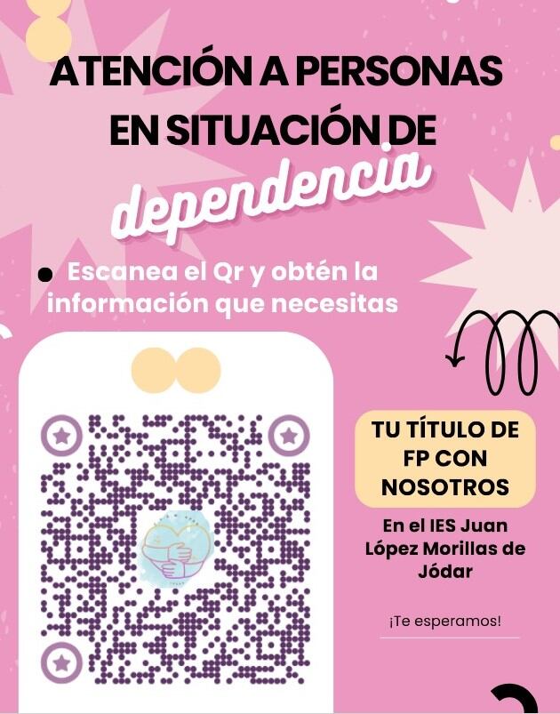 Cartel anunciador del ciclo de 'Atención a Personas en Situación de Dependencia' del IES 'Juan López Morillas' de Jódar