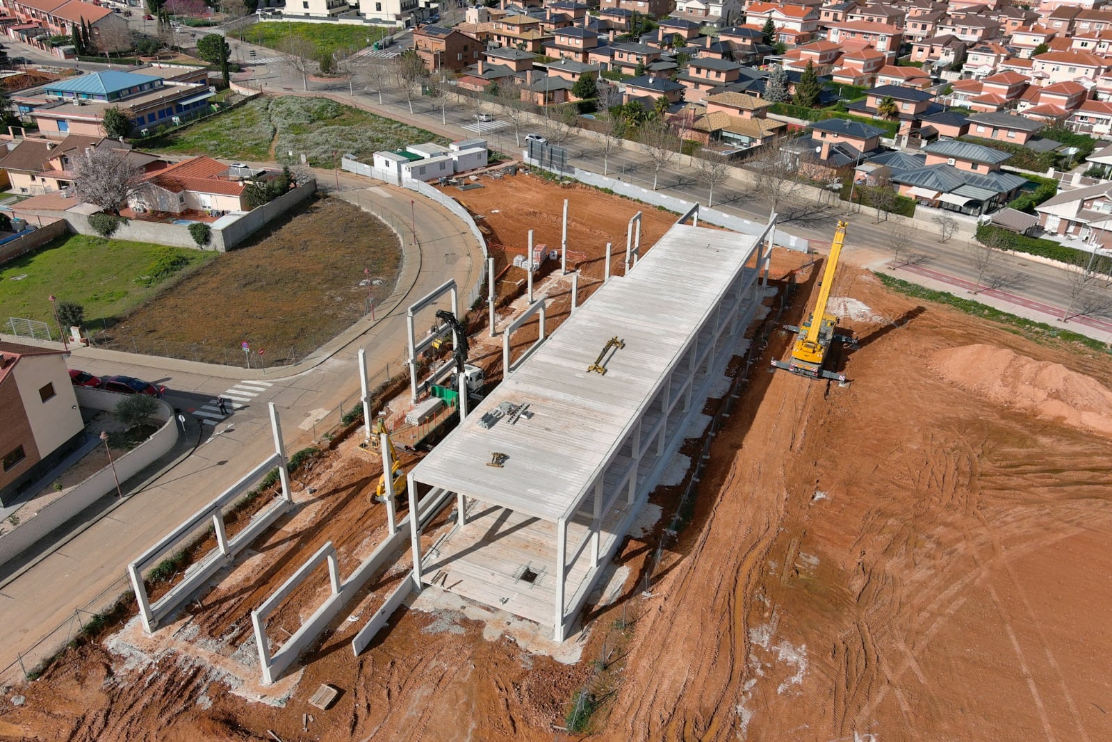 Vista aérea obra Centro Salud Cabanillas