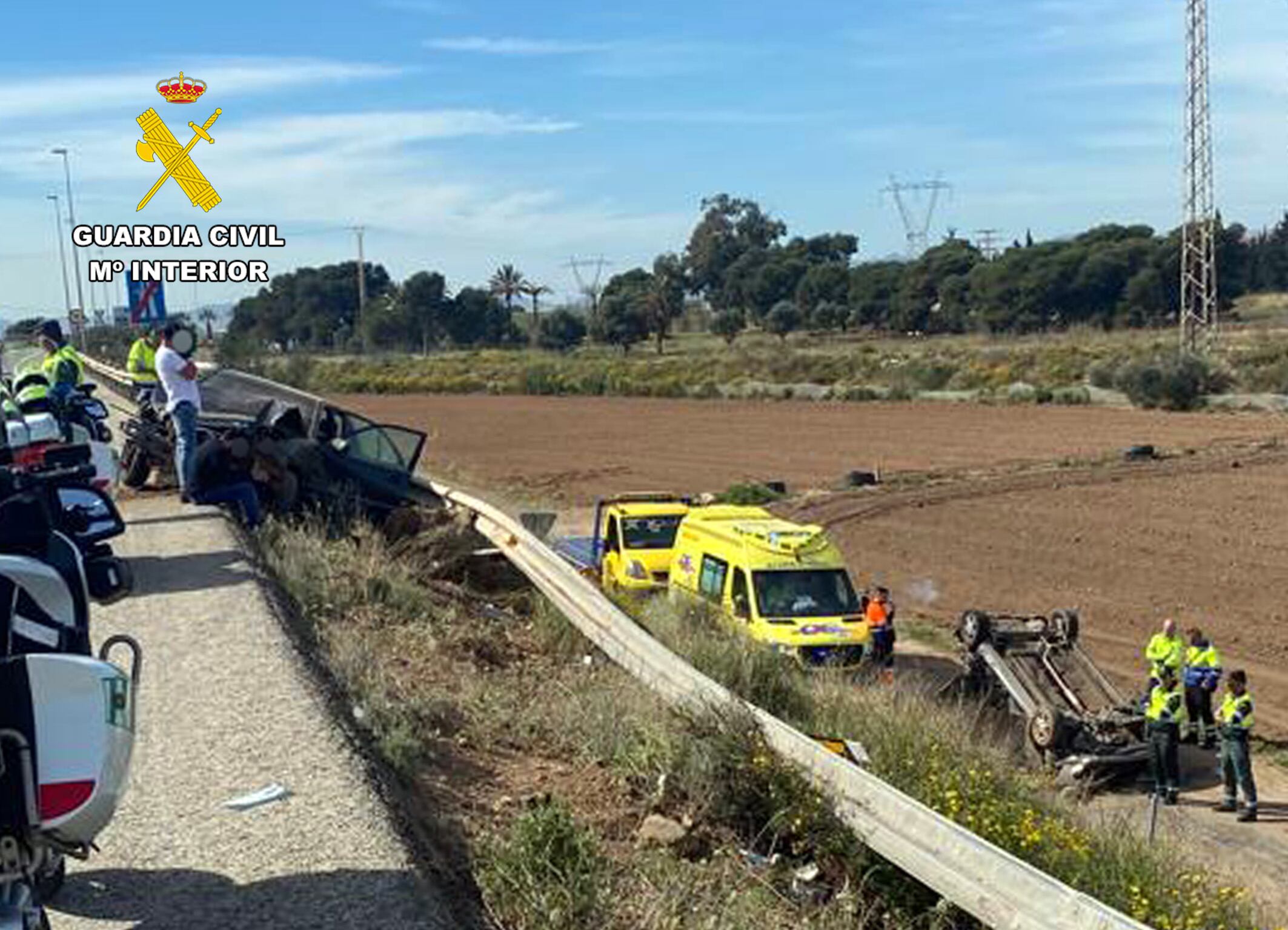 Accidente en la autopista del Mediterráneo,  AP-7, en Los Alcázares