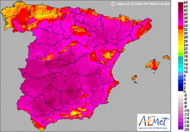 Mapa de la previsión meteorológica