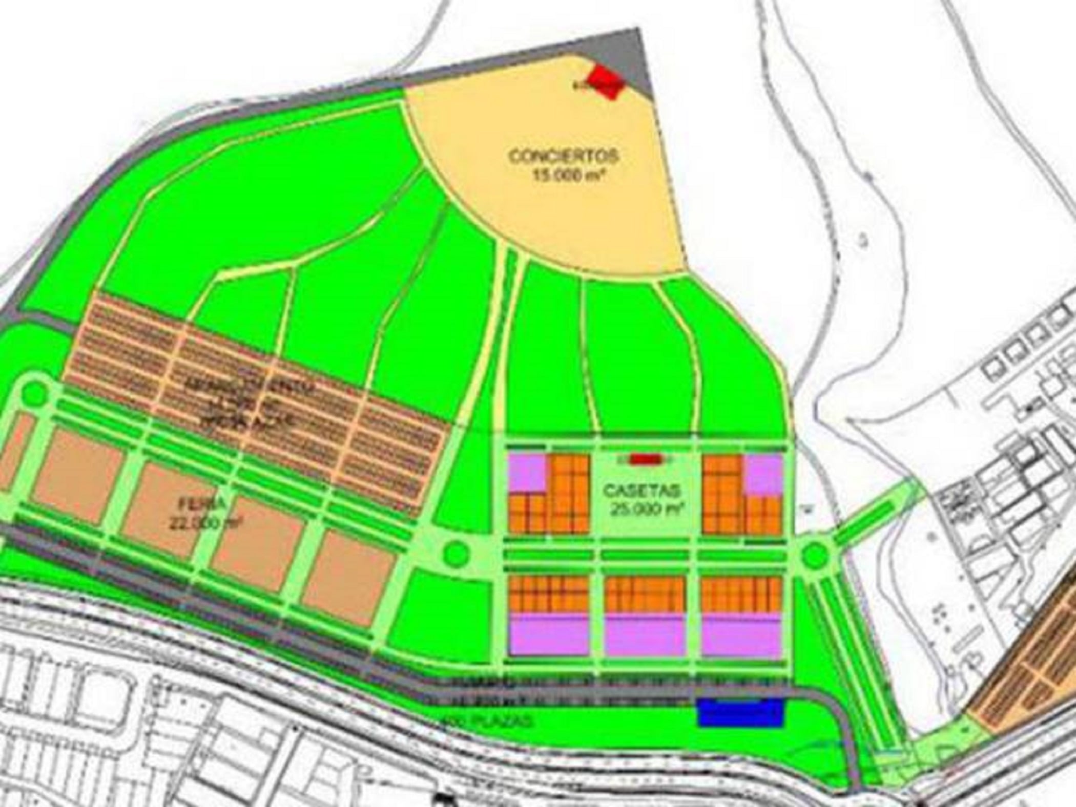 Mapa del nuevo Recinto Ferial de Fuenlabrada.