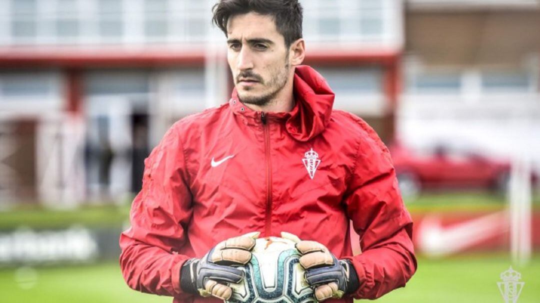 Diego Mariño durante un entrenamiento de esta temporada