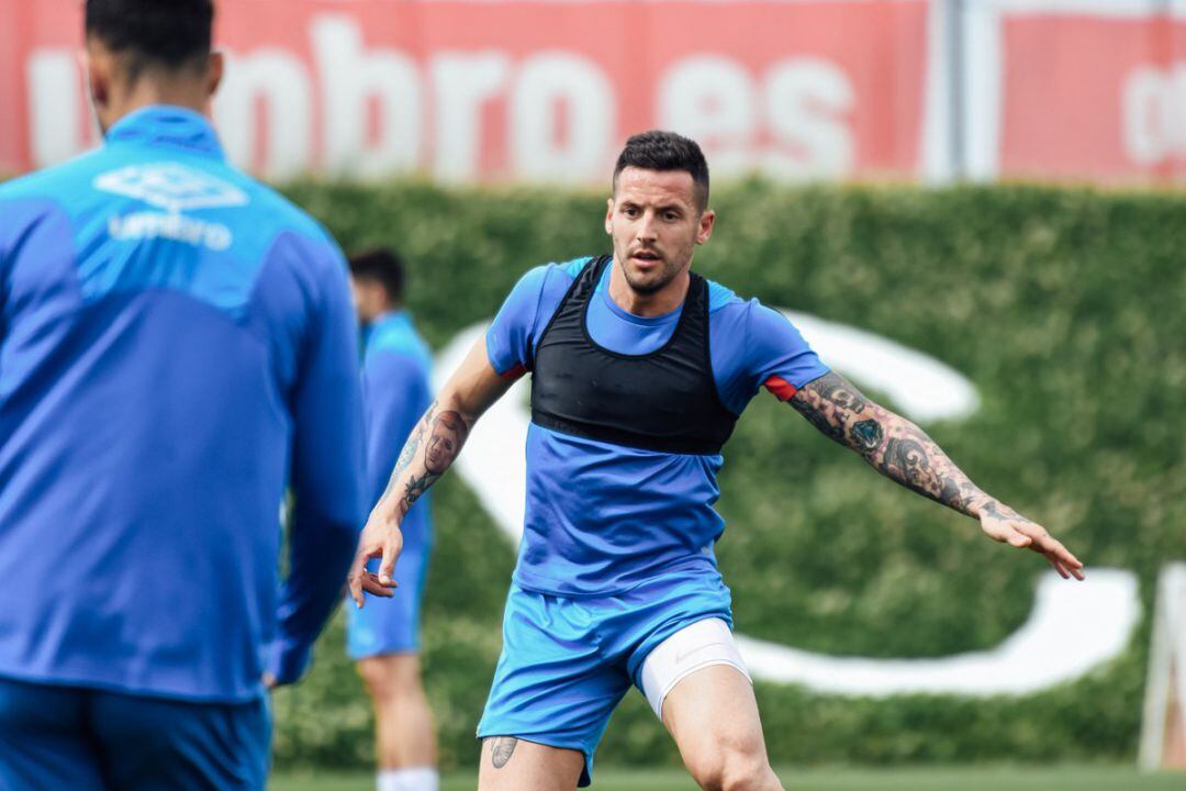 Aday Benitez, en una entrenament d&#039;aquesta setmana.