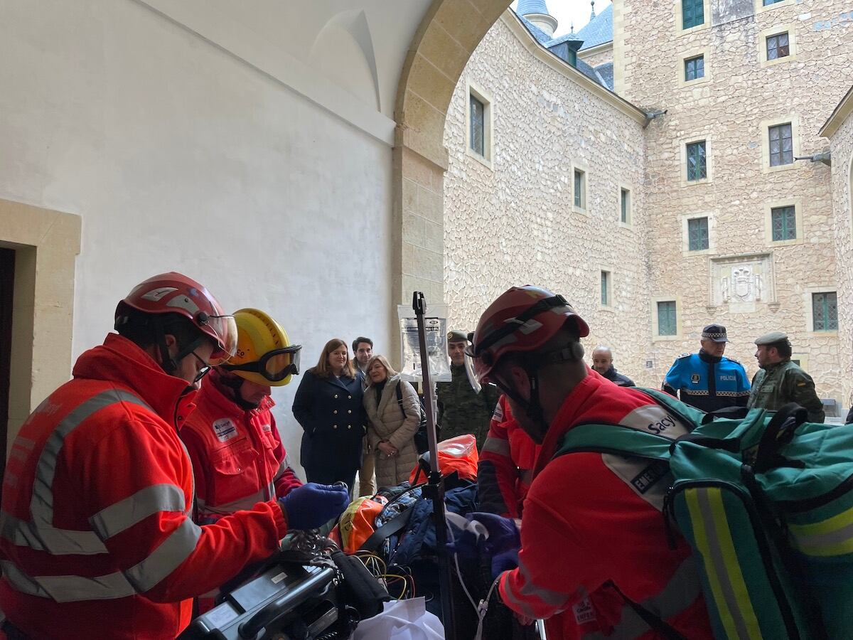 Simulacro de incendio en el Alcázar de Segovia