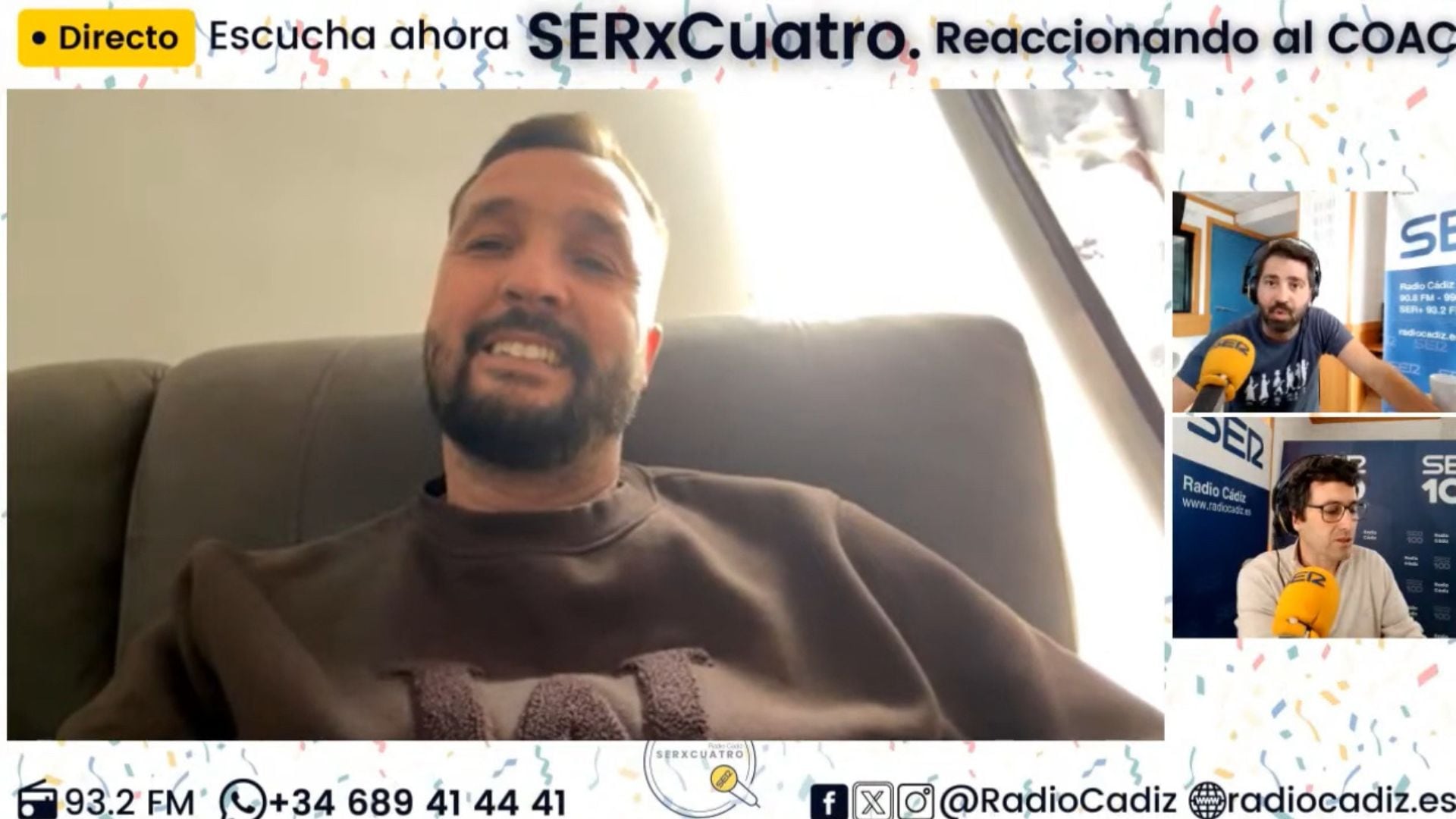 Carlos Requena en el reaccionando de SERxCuatro.