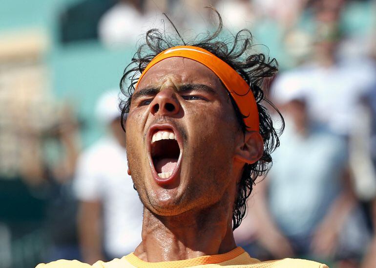 Rafael Nadal celebra el triunfo ante Andy Murray.