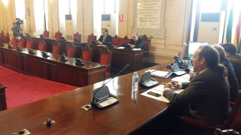 Arjona durante su comparencia en la comisión presidida por Juan Cassá