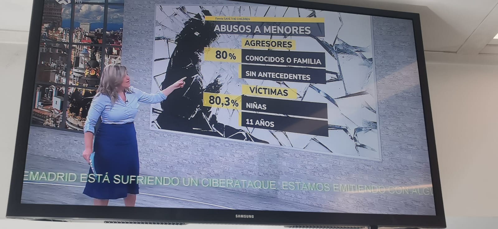 Así es el rótulo que aparece en Telemadrid.