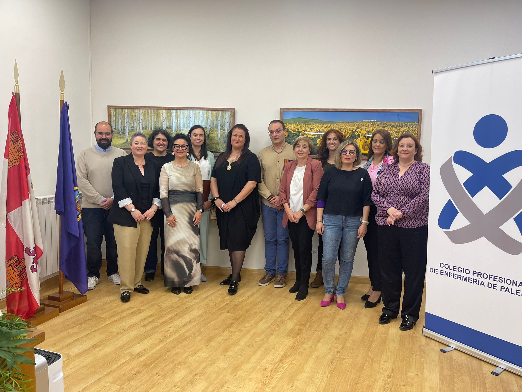 Junta directiva del Colegio Oficial de Enfermería de Palencia. En el centro, Patricia Pérez Andrés, su presidenta