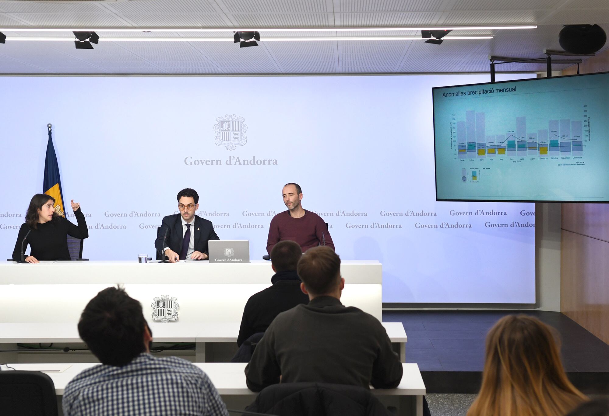 El ministre de Medi Ambient, Agricultura i Ramaderia, Guillem Casal, durant al presentació dels indicadors de sequera i dels recursos hídrics.