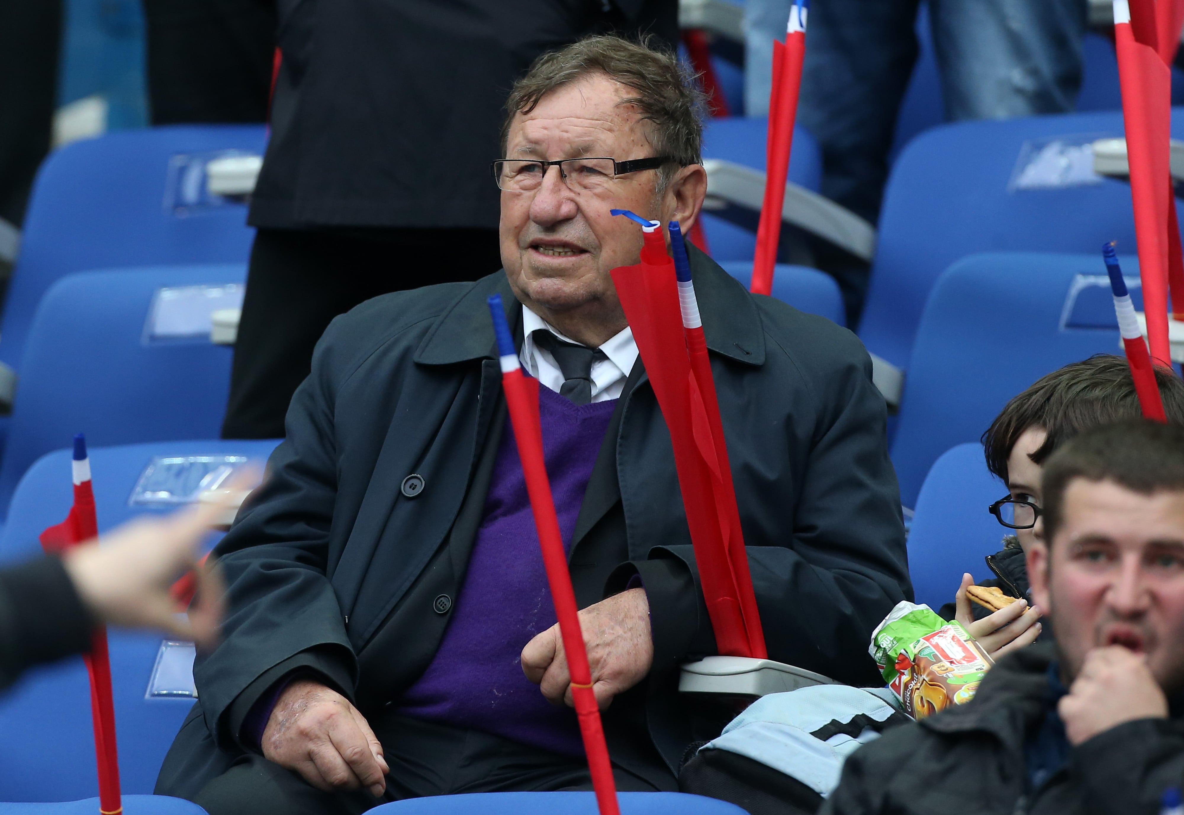 Guy Roux, durante un partido de la selección francesa en 2014