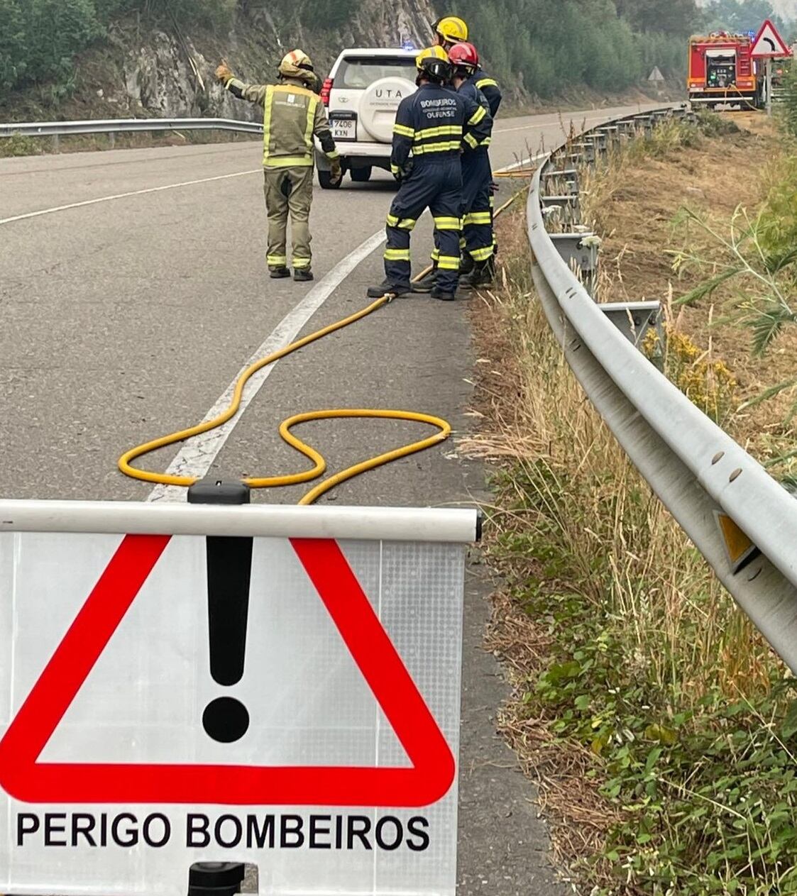 O lume motivou o corte da N-120 o pasado martes