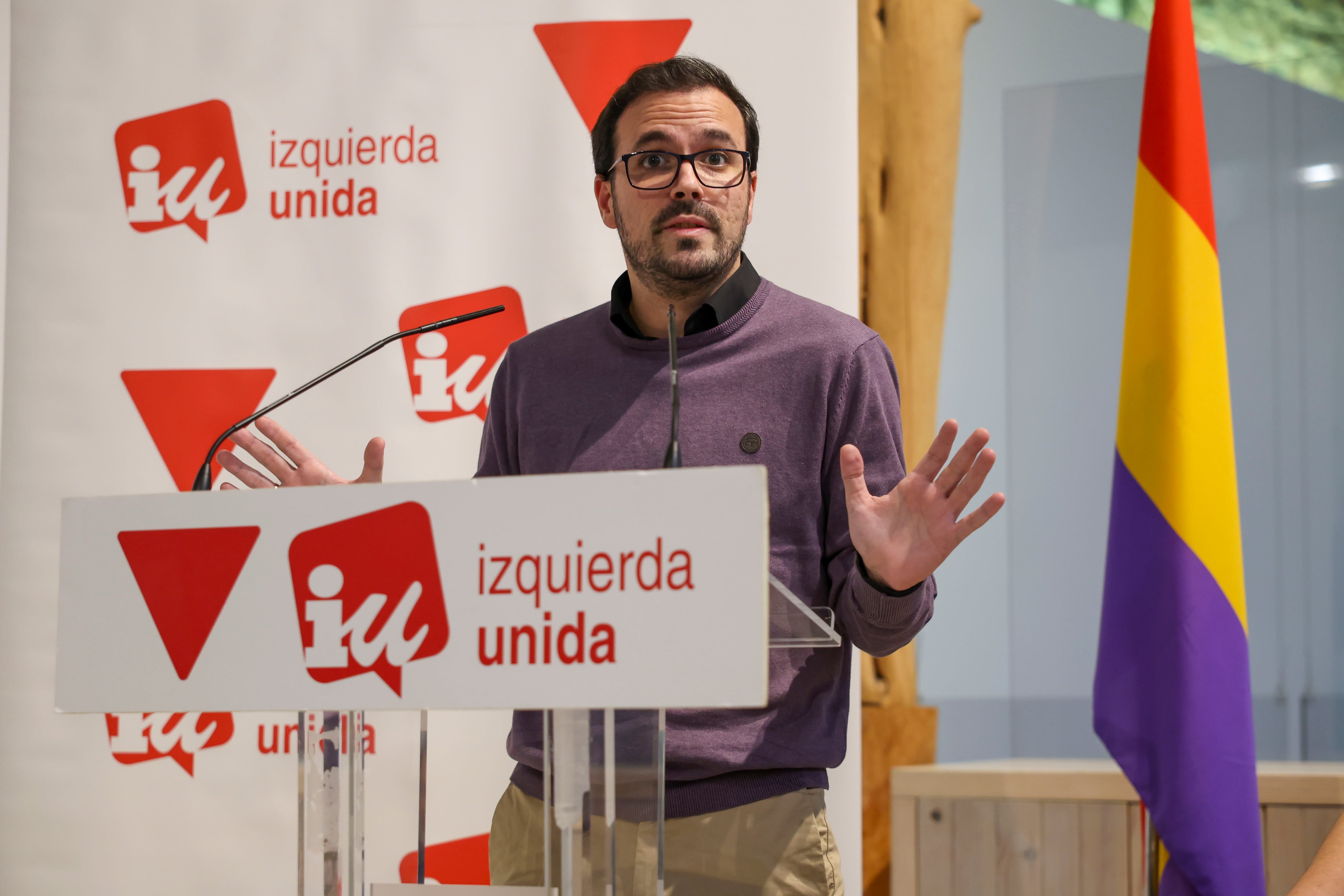 MADRID, 01/12/2023.- El todavía coordinador de IU, Alberto Garzón, se despide formalmente de su cargo ante la Coordinadora Federal, este viernes en Madrid. EFE/ Kiko Huesca
