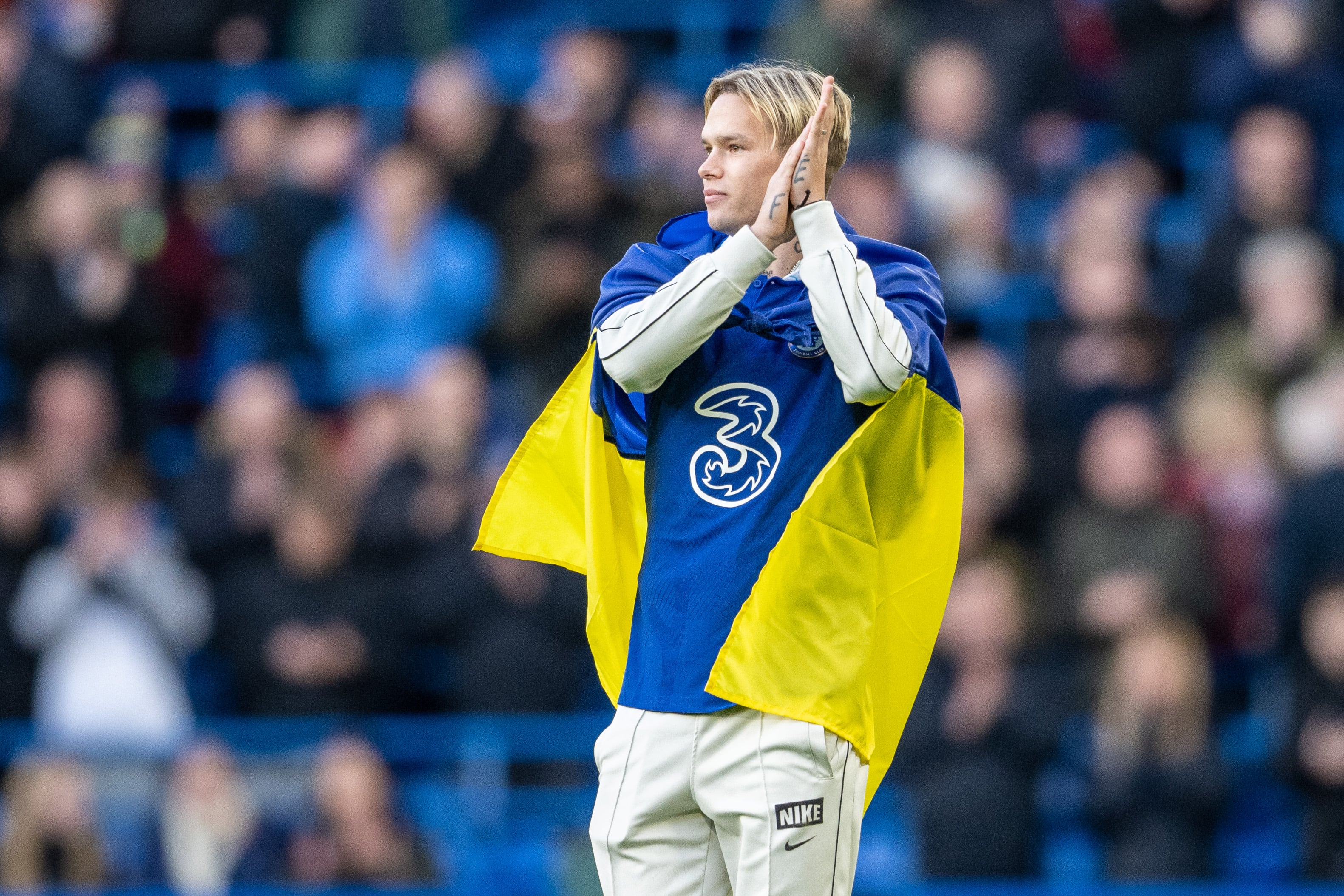 Mykhailo Mudryk, durante su presentanción con el Chelsea FC