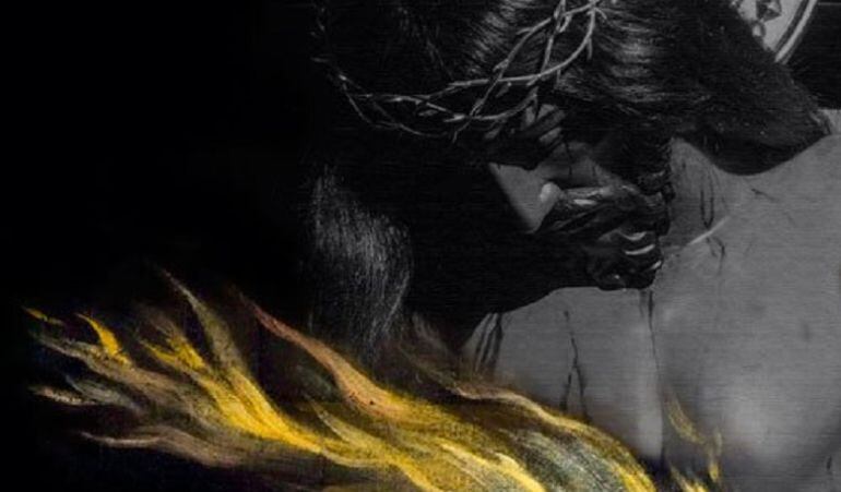 Cartel de la muestra dedicada al Cristo de San Agustín de la Hermandad de San Roque en el Círculo Mercantil