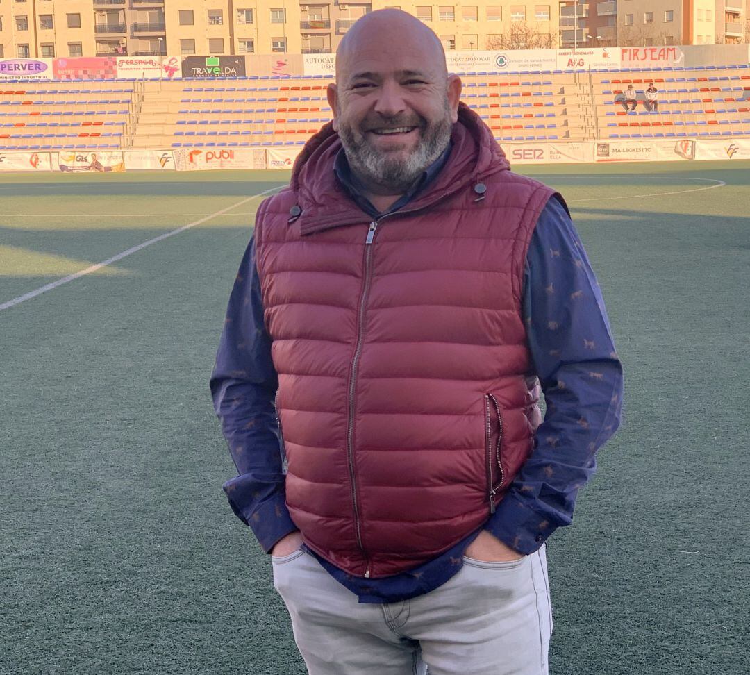 David Aguilar, presidente del Eldense, en el Nuevo Pepico Amat de Elda