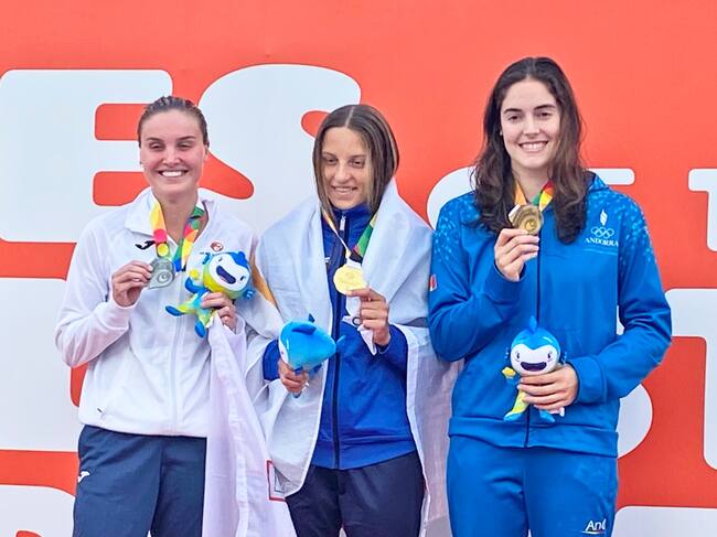 Nàdia Tudó amb la medalla de bronze aconseguida en la jornada d'avui als Jocs dels Petits Estats de Malta 2023.