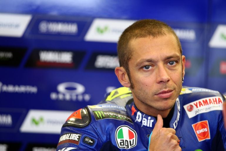 Valentino Rossi durante el GP de Gran Bretaña.