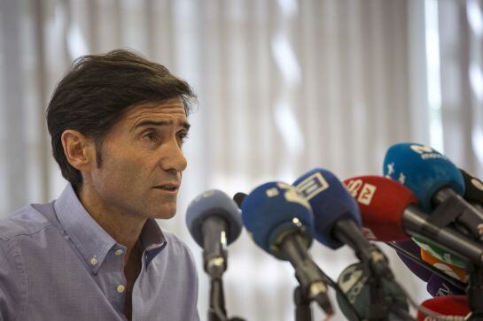 GRA158. MADRID, 06/09/2016.- El entrenador Marcelino García Toral ha atendido hoy a los medios de comunicación en rueda de prensa para requerir al presidente del Rayo Vallecano Raúl Martín Presa, una rectificación pública de sus manifestaciones, en las qu